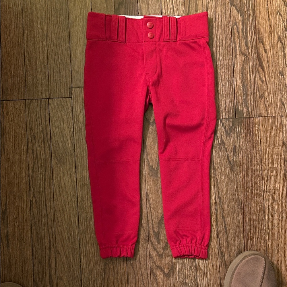 Girls Red Softball Pants